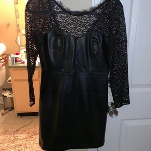 Free people black leather dress